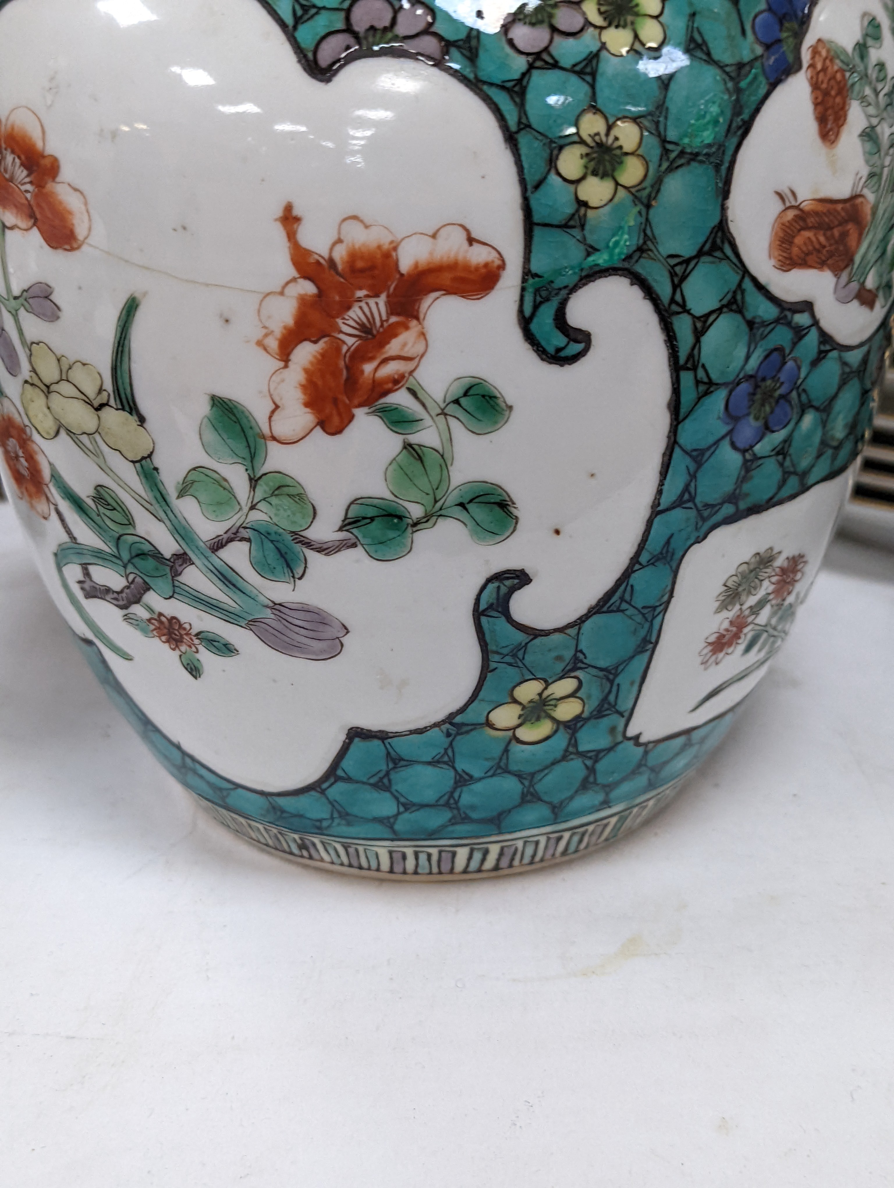 Two 19th century Chinese jars and a later doucai vase